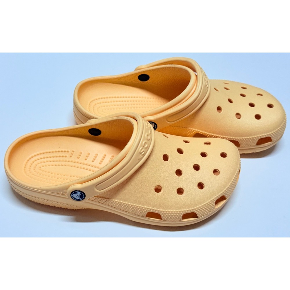 CROCS Classic Clog Mules in Peach